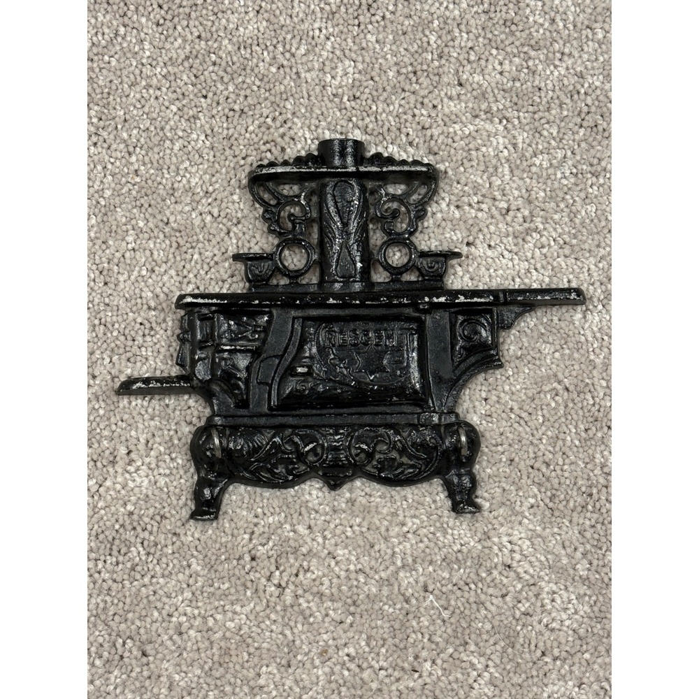 Vintage Cast Iron Stove Miniature Replica Wall hanging "Crescent"